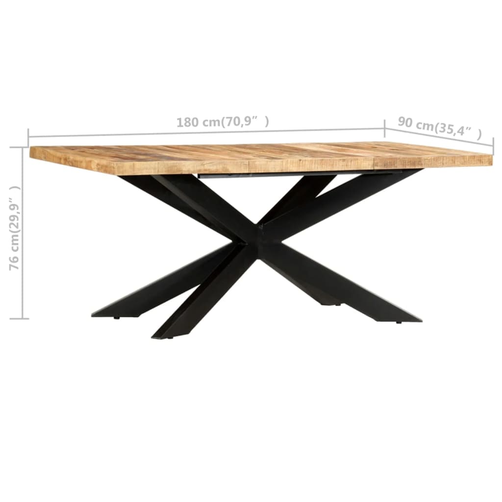 vidaXL Masă de bucătărie, 180x90x76 cm, lemn masiv de mango nefinisat vidaXL Masă de bucătărie, 180x90x76 cm, lemn masiv de mango nefinisat