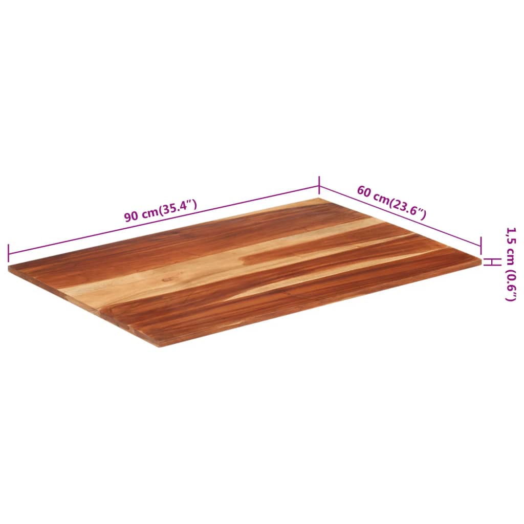 vidaXL Blat de masă, 60x90 cm, 15-16 mm, lemn masiv de acacia