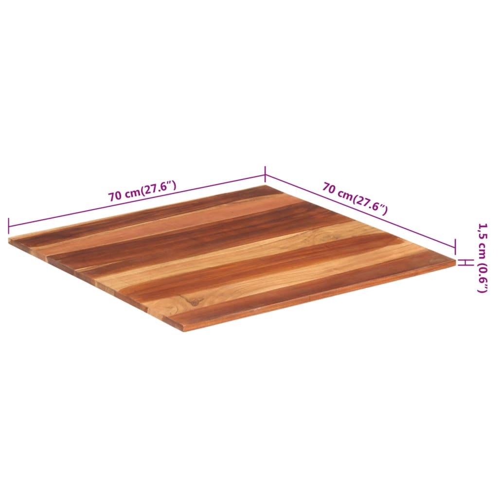 vidaXL Blat de masă, 70x70 cm, 15-16 mm, lemn masiv de acacia