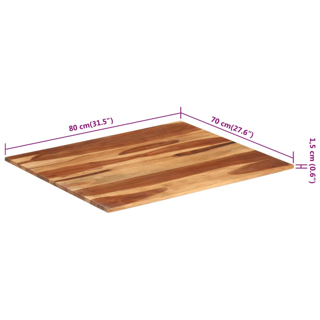 vidaXL Blat de masă, 70x80 cm, 15-16 mm, lemn masiv de acacia