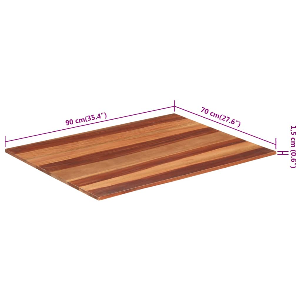vidaXL Blat de masă, 70x90 cm, 15-16 mm, lemn masiv de acacia