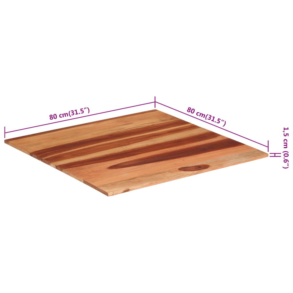 vidaXL Blat de masă, 80x80 cm, 15-16 mm, lemn masiv de acacia vidaXL Blat de masă, 80x80 cm, 15-16 mm, lemn masiv de acacia
