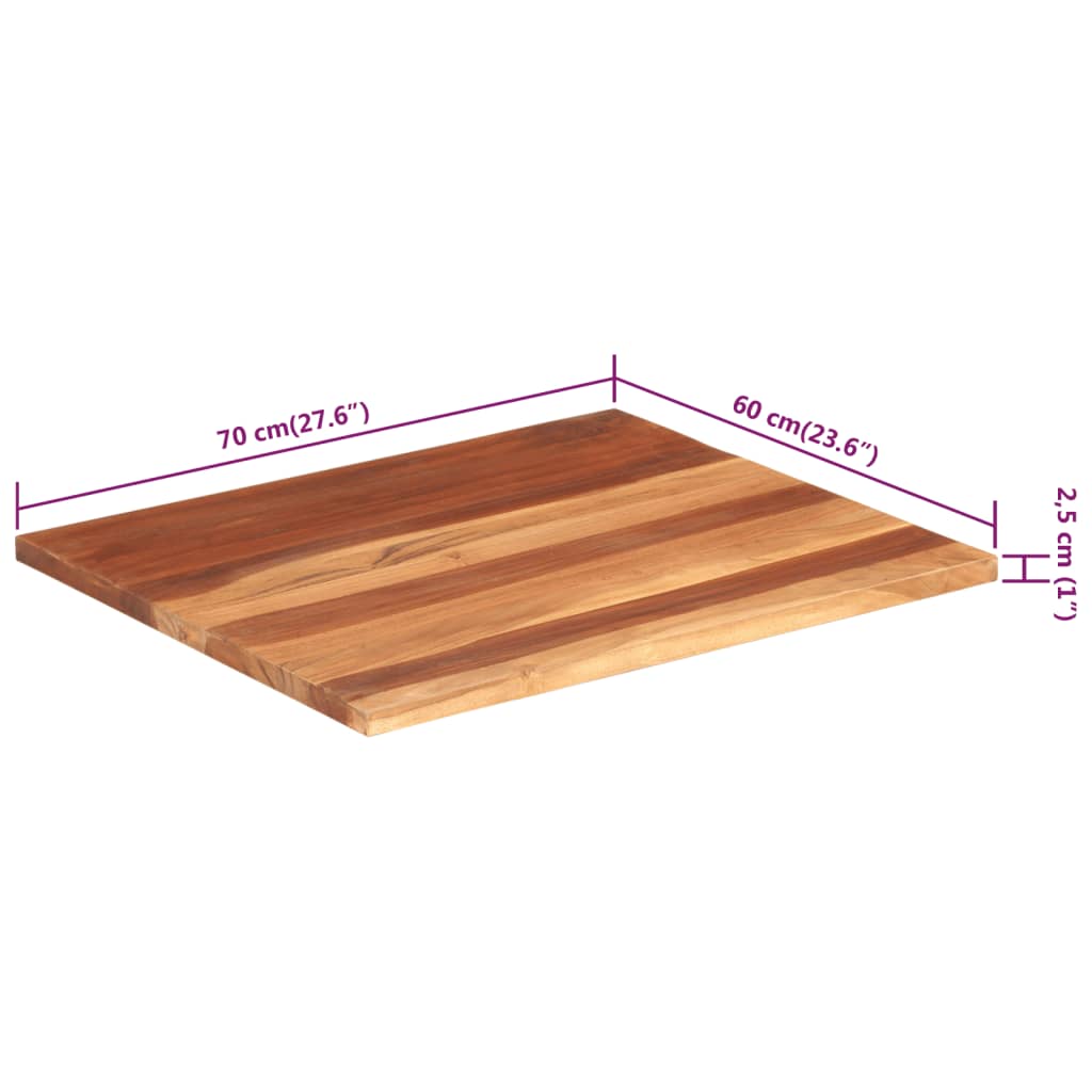 vidaXL Blat de masă, 60x70 cm, 25-27 mm, lemn masiv acacia