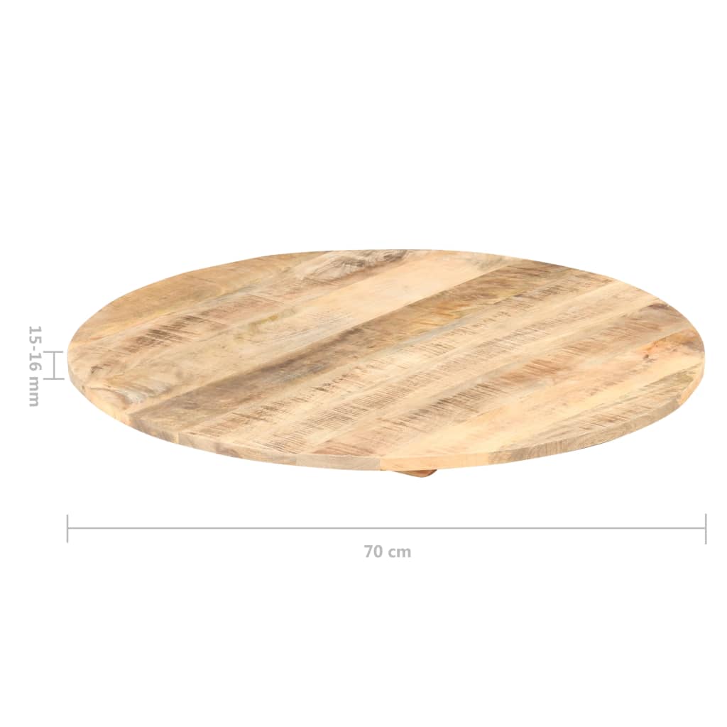 vidaXL Blat de masă, 70 cm, lemn masiv de mango, rotund, 15-16 mm