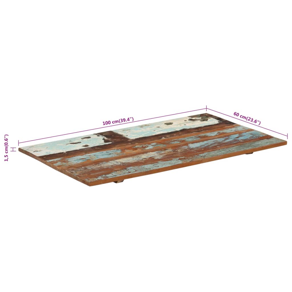 vidaXL Blat masă dreptunghiular 60x100 cm lemn masiv reciclat 15-16 mm vidaXL Blat masă dreptunghiular 60x100 cm lemn masiv reciclat 15-16 mm