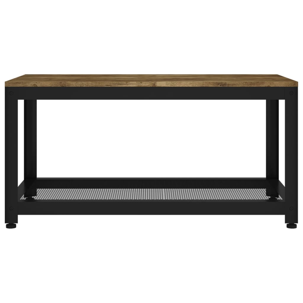 vidaXL Măsuță de cafea, maro închis & negru, 90x45x45 cm, MDF și fier vidaXL Măsuță de cafea, maro închis & negru, 90x45x45 cm, MDF și fier