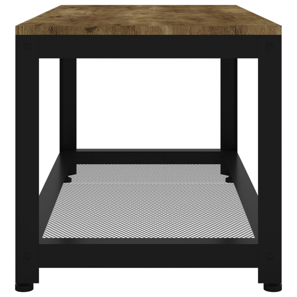 vidaXL Măsuță de cafea, maro închis & negru, 90x45x45 cm, MDF și fier vidaXL Măsuță de cafea, maro închis & negru, 90x45x45 cm, MDF și fier
