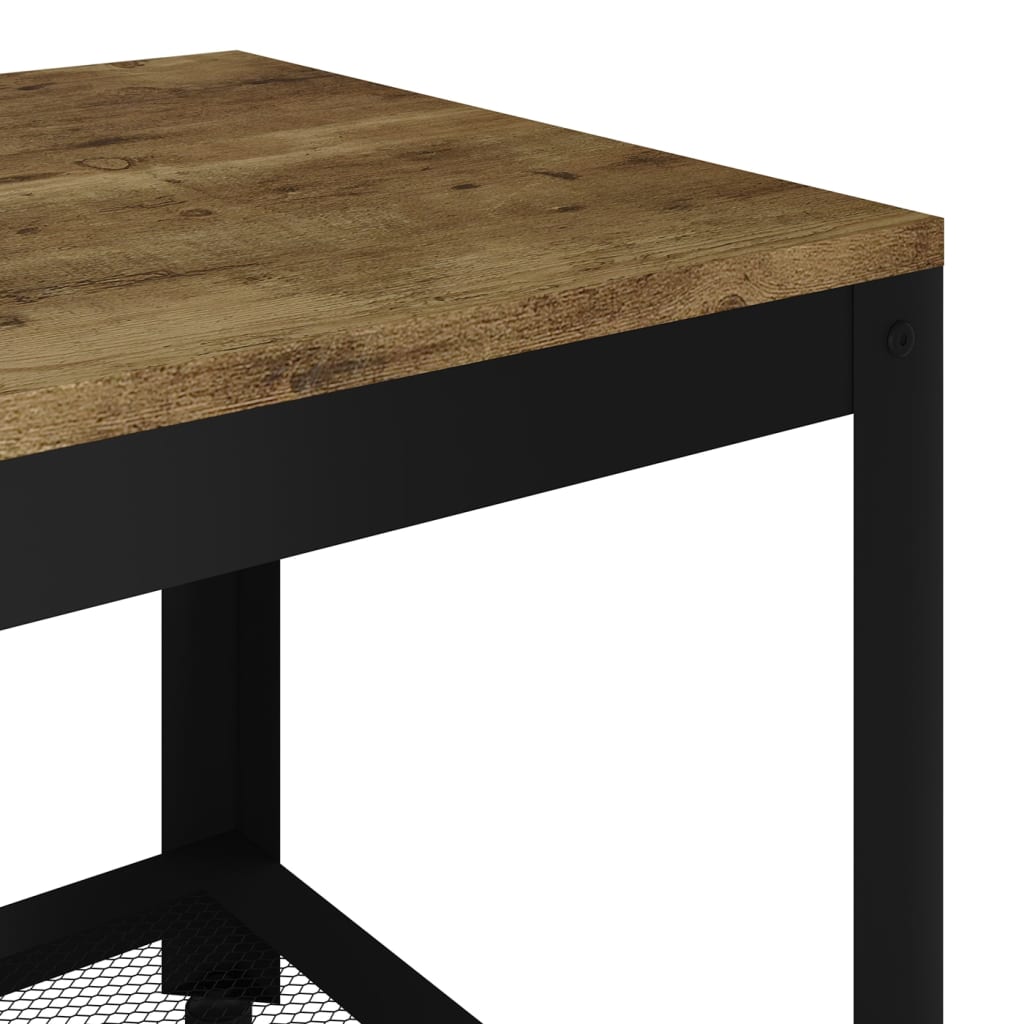 vidaXL Măsuță de cafea, maro închis & negru, 90x45x45 cm, MDF și fier vidaXL Măsuță de cafea, maro închis & negru, 90x45x45 cm, MDF și fier