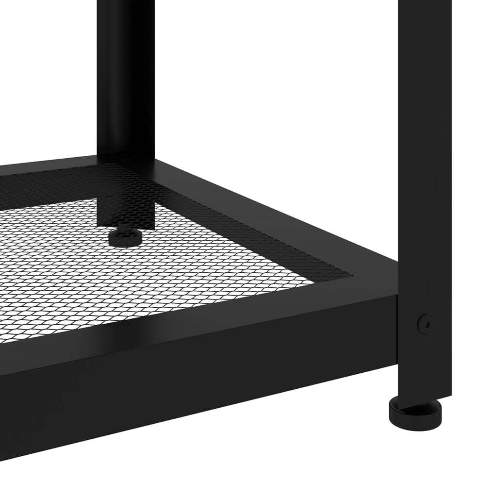 vidaXL Măsuță de cafea, maro închis & negru, 90x45x45 cm, MDF și fier vidaXL Măsuță de cafea, maro închis & negru, 90x45x45 cm, MDF și fier