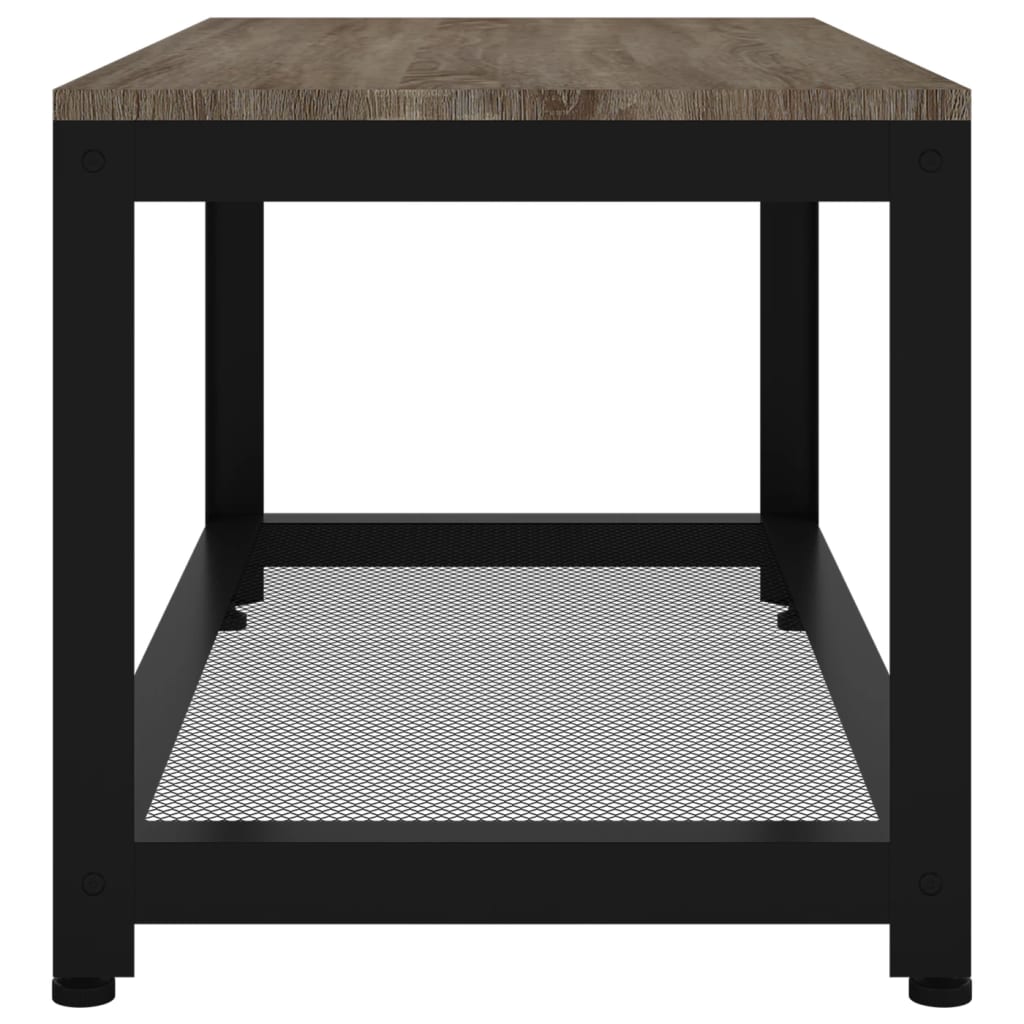 vidaXL Măsuță de cafea, gri și negru, 90x45x45 cm, MDF și fier