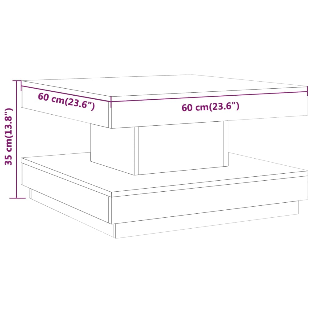 vidaXL Măsuță de cafea, gri, 60x60x35 cm, MDF vidaXL Măsuță de cafea, gri, 60x60x35 cm, MDF