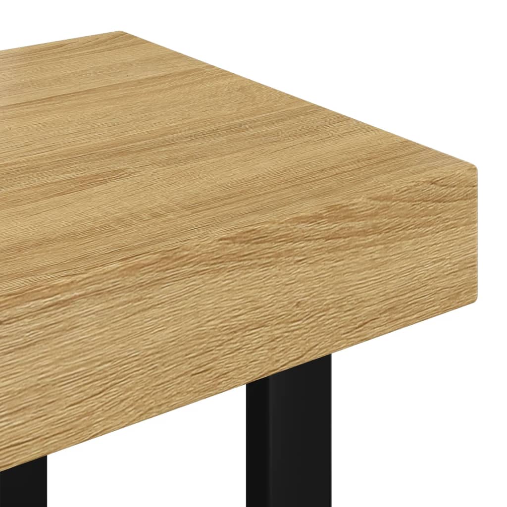 vidaXL Măsuță de cafea, maro deschis & negru, 90x45x40 cm, MDF și fier vidaXL Măsuță de cafea, maro deschis & negru, 90x45x40 cm, MDF și fier