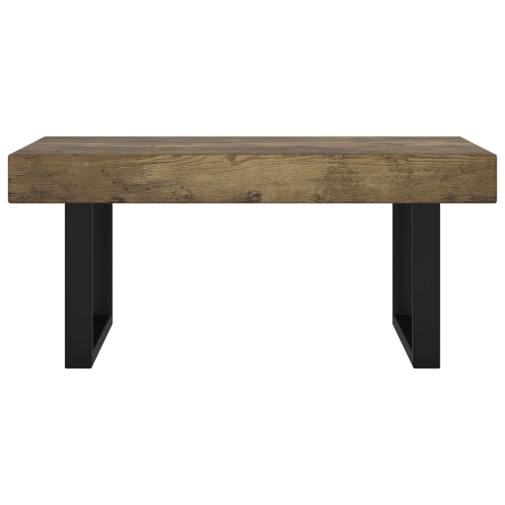vidaXL Măsuță de cafea, maro închis & negru, 90x45x40 cm, MDF și fier vidaXL Măsuță de cafea, maro închis & negru, 90x45x40 cm, MDF și fier