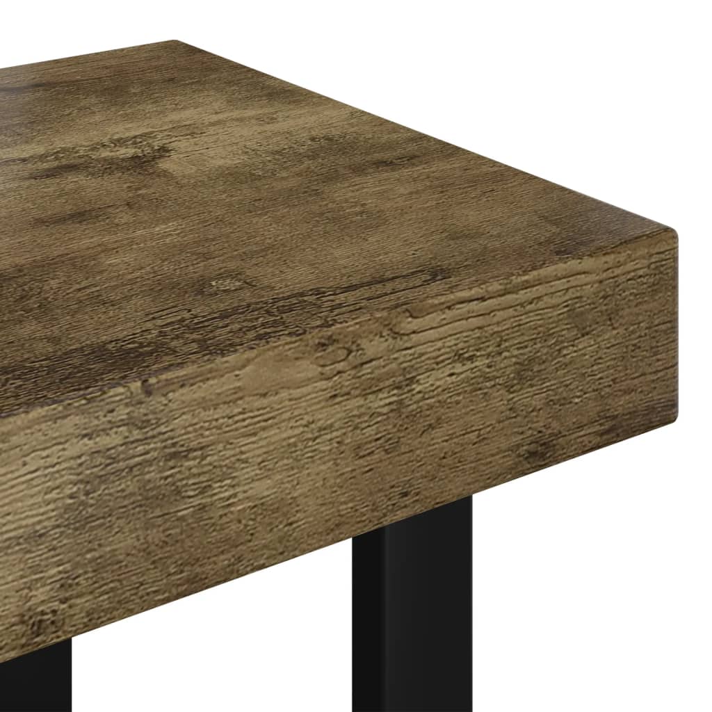 vidaXL Măsuță de cafea, maro închis & negru, 90x45x40 cm, MDF și fier vidaXL Măsuță de cafea, maro închis & negru, 90x45x40 cm, MDF și fier