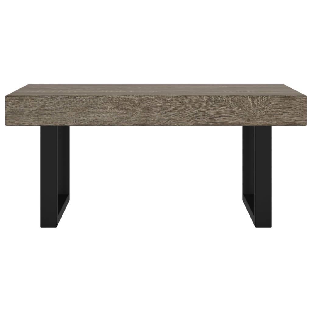 vidaXL Măsuță de cafea, gri și negru, 90x45x40 cm, MDF și fier