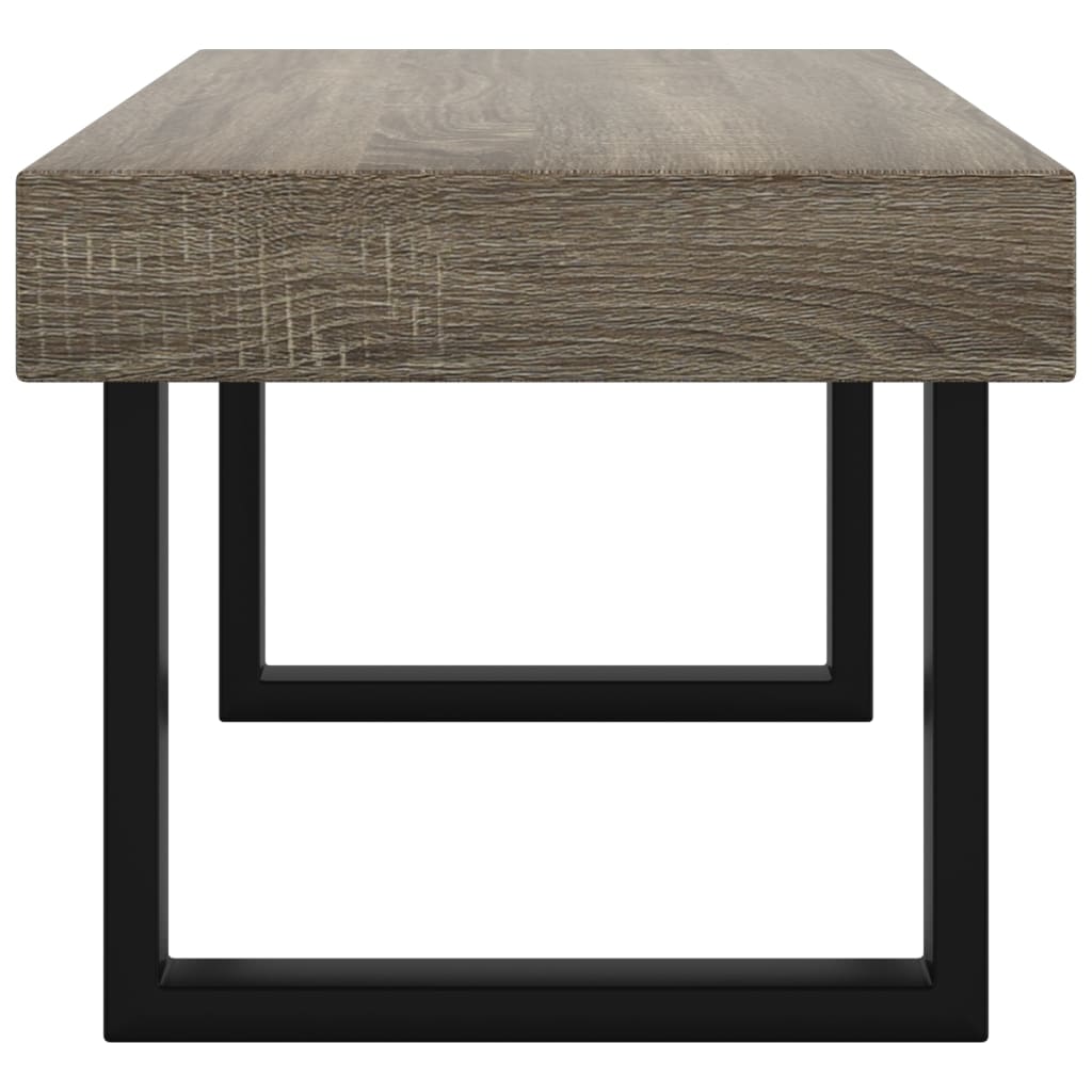 vidaXL Măsuță de cafea, gri și negru, 90x45x40 cm, MDF și fier