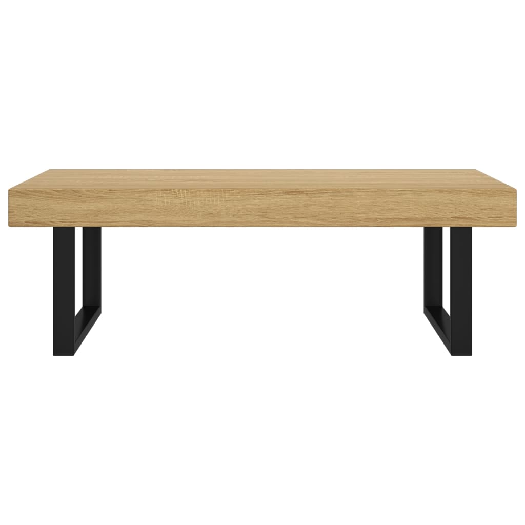 vidaXL Măsuță de cafea, maro deschis & negru, 120x60x40 cm, MDF & fier vidaXL Măsuță de cafea, maro deschis & negru, 120x60x40 cm, MDF & fier