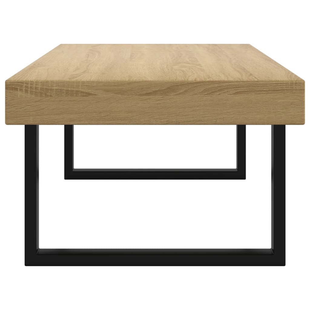 vidaXL Măsuță de cafea, maro deschis & negru, 120x60x40 cm, MDF & fier vidaXL Măsuță de cafea, maro deschis & negru, 120x60x40 cm, MDF & fier
