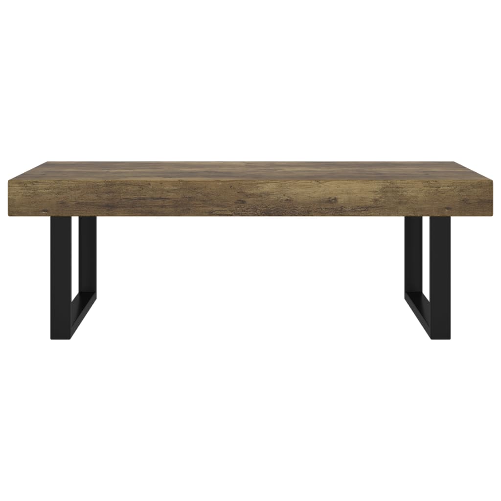 vidaXL Măsuță de cafea, maro închis & negru, 120x60x40 cm, MDF și fier vidaXL Măsuță de cafea, maro închis & negru, 120x60x40 cm, MDF și fier