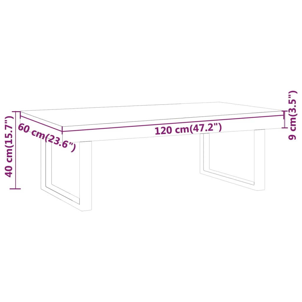 vidaXL Măsuță de cafea, maro închis & negru, 120x60x40 cm, MDF și fier vidaXL Măsuță de cafea, maro închis & negru, 120x60x40 cm, MDF și fier
