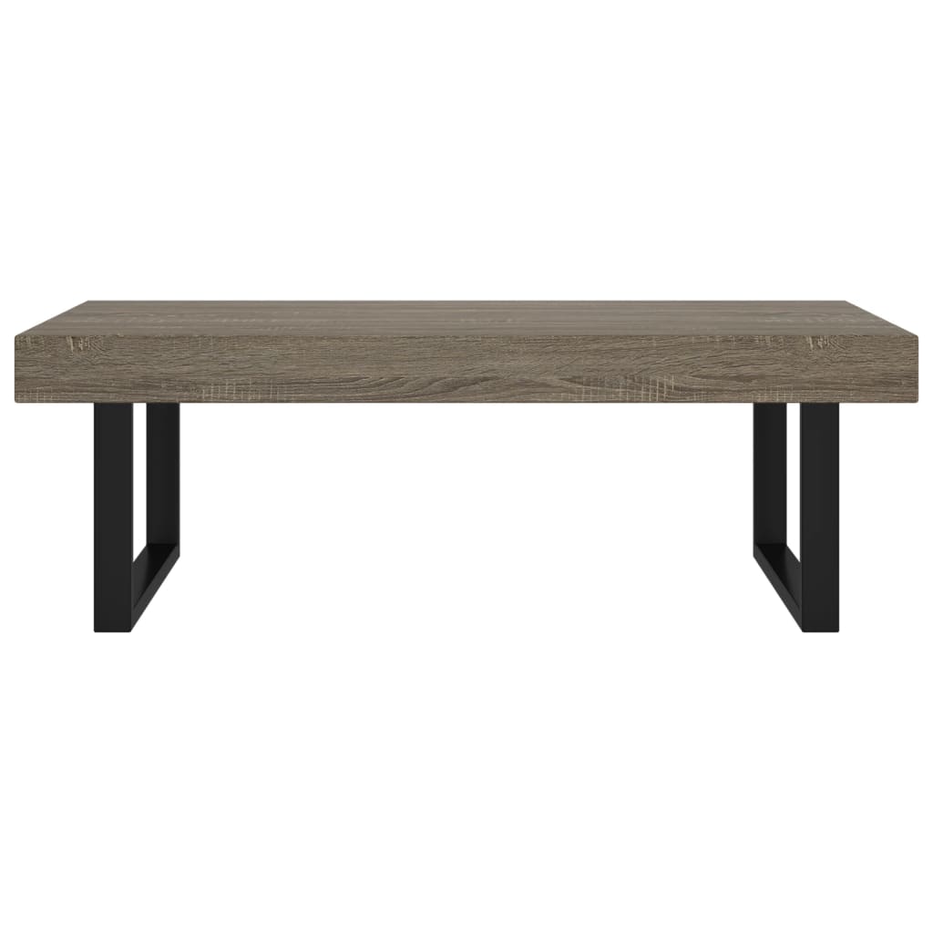 vidaXL Măsuță de cafea, gri și negru, 120x60x40 cm, MDF și fier