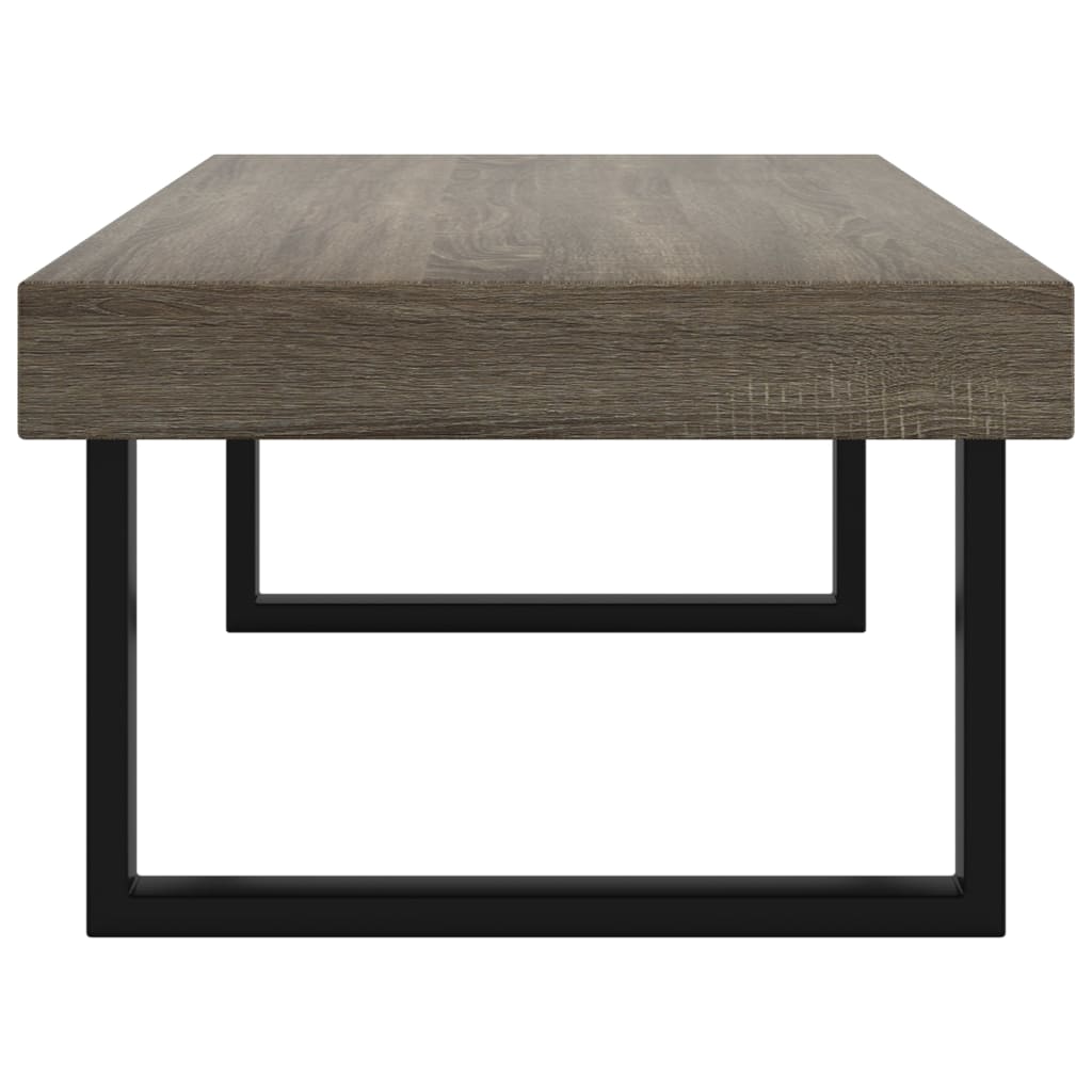 vidaXL Măsuță de cafea, gri și negru, 120x60x40 cm, MDF și fier