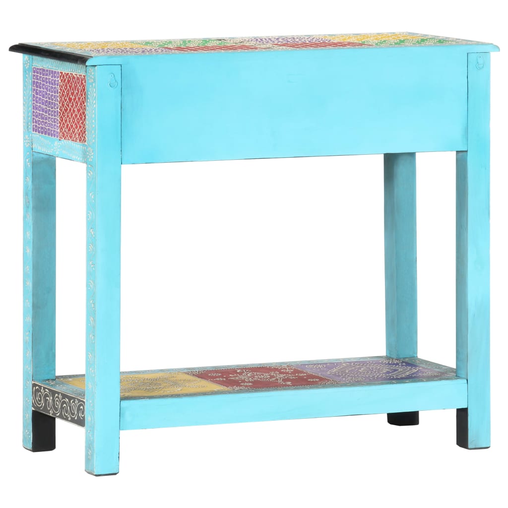vidaXL Masă consolă pictată manual, 80 x 35 x 75 cm, lemn masiv mango vidaXL Masă consolă pictată manual, 80 x 35 x 75 cm, lemn masiv mango