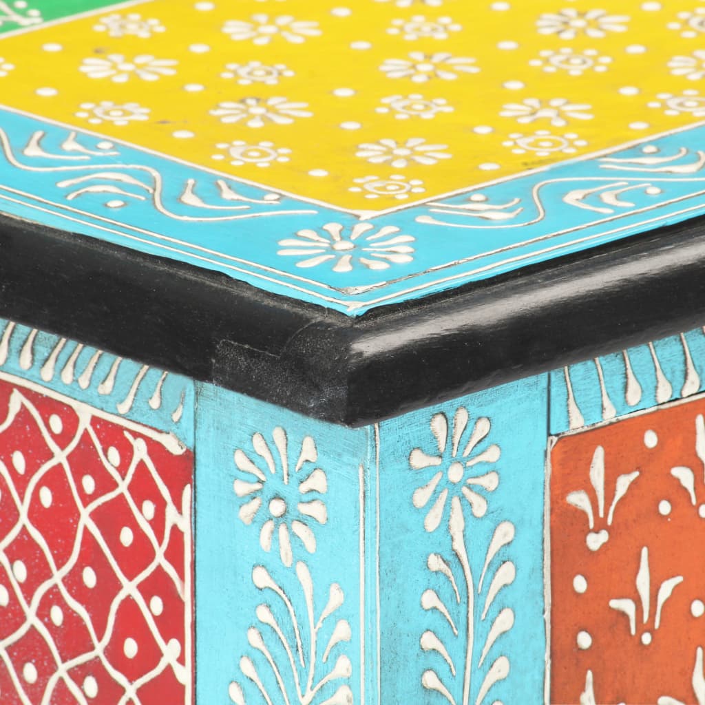 vidaXL Masă consolă pictată manual, 80 x 35 x 75 cm, lemn masiv mango vidaXL Masă consolă pictată manual, 80 x 35 x 75 cm, lemn masiv mango