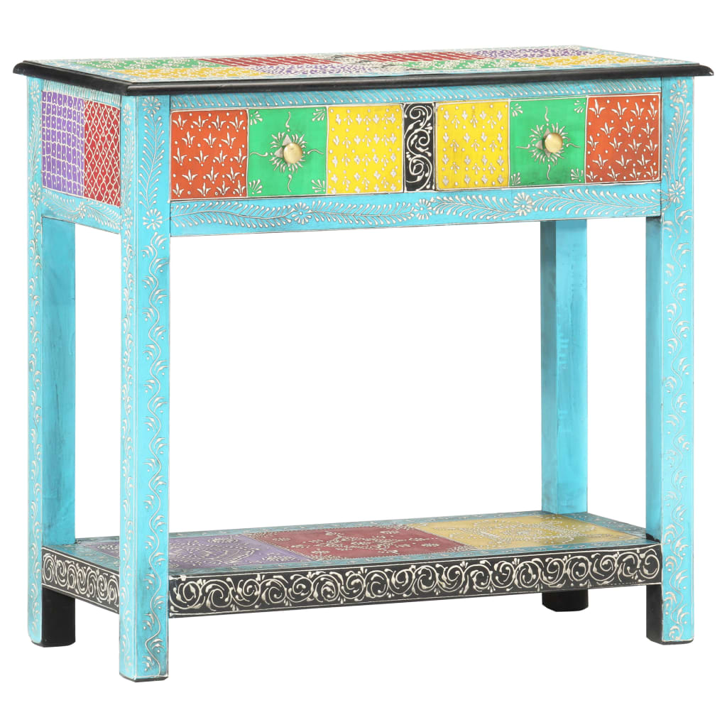 vidaXL Masă consolă pictată manual, 80 x 35 x 75 cm, lemn masiv mango vidaXL Masă consolă pictată manual, 80 x 35 x 75 cm, lemn masiv mango