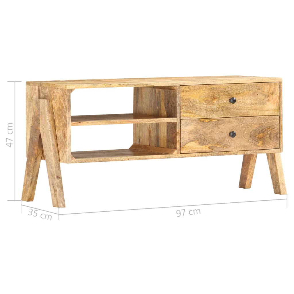 vidaXL Comodă TV, 97 x 35 x 47 cm, lemn masiv de mango