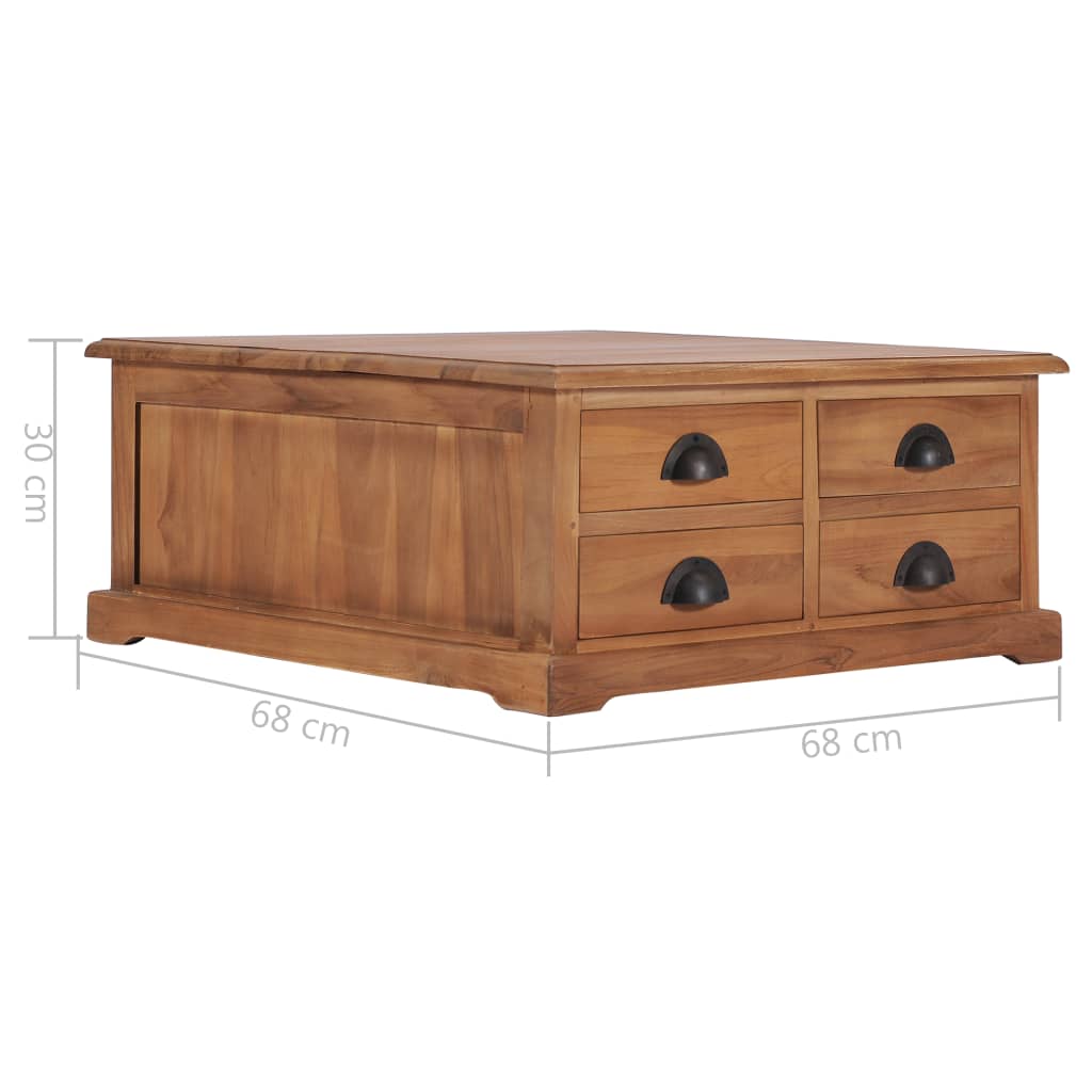 vidaXL Măsuță de cafea, 68 x 68 x 30 cm, lemn masiv de tec vidaXL Măsuță de cafea, 68 x 68 x 30 cm, lemn masiv de tec