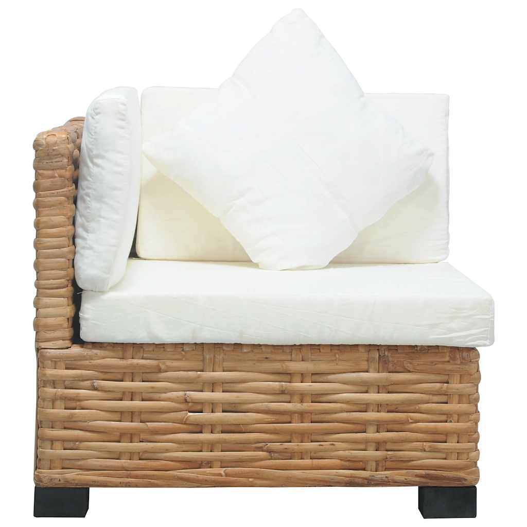 vidaXL Canapea de colț cu perne, ratan natural vidaXL Canapea de colț cu perne, ratan natural