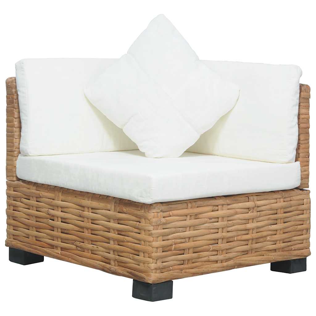 vidaXL Canapea de colț cu perne, ratan natural vidaXL Canapea de colț cu perne, ratan natural
