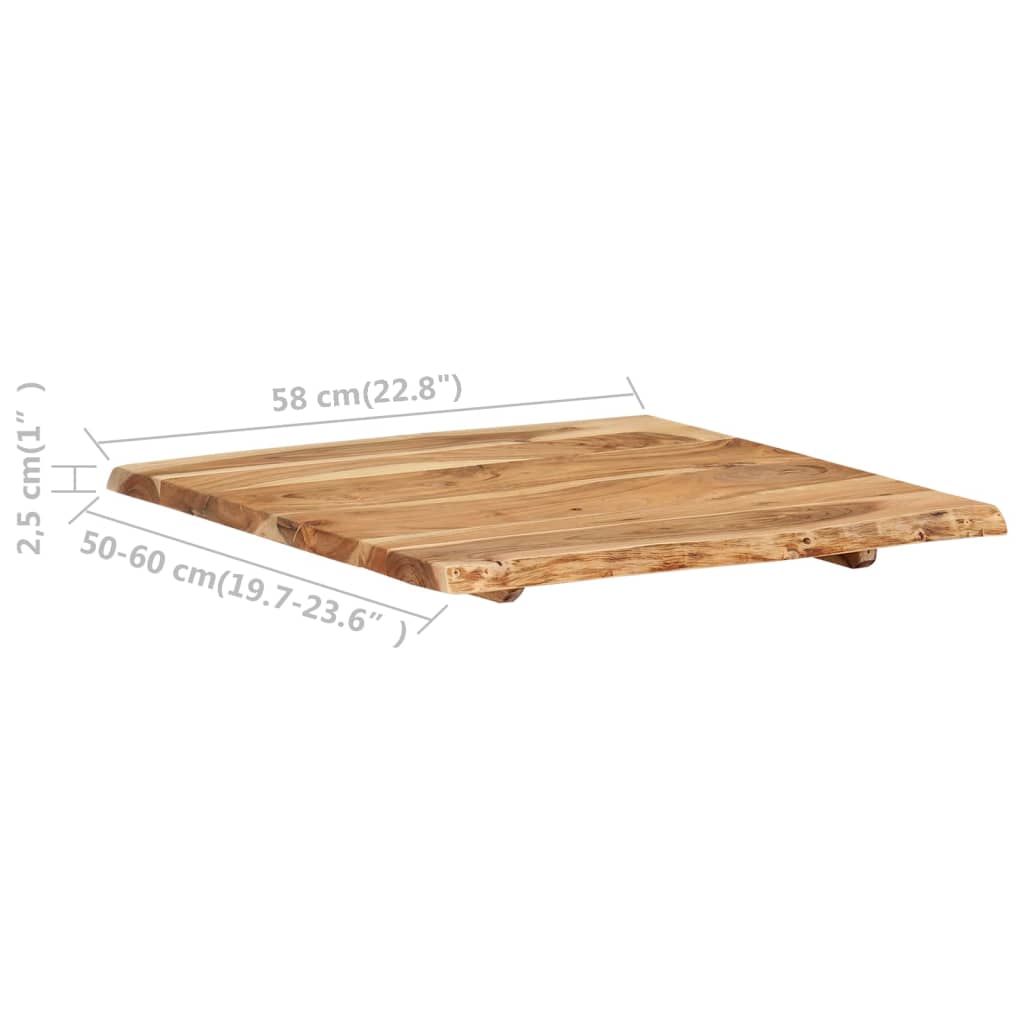 vidaXL Blat de masă, 58x(50-60)x2,5 cm, lemn masiv de acacia