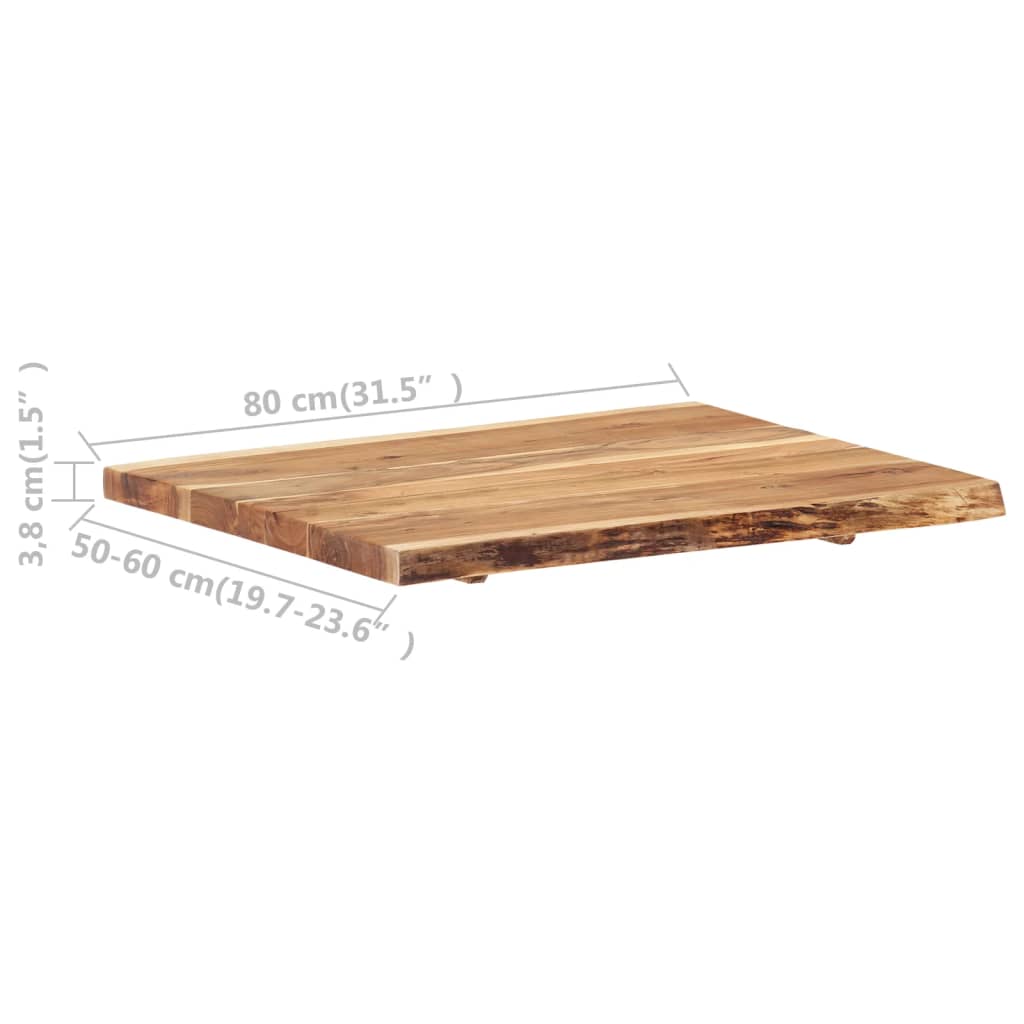 vidaXL Blat de masă, 60x(50-60)x3,8 cm, lemn masiv de acacia