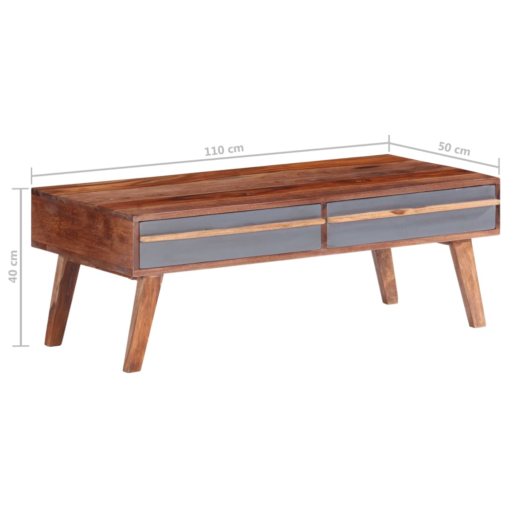 vidaXL Măsuță de cafea, gri, 110x50x40 cm, lemn masiv vidaXL Măsuță de cafea, gri, 110x50x40 cm, lemn masiv