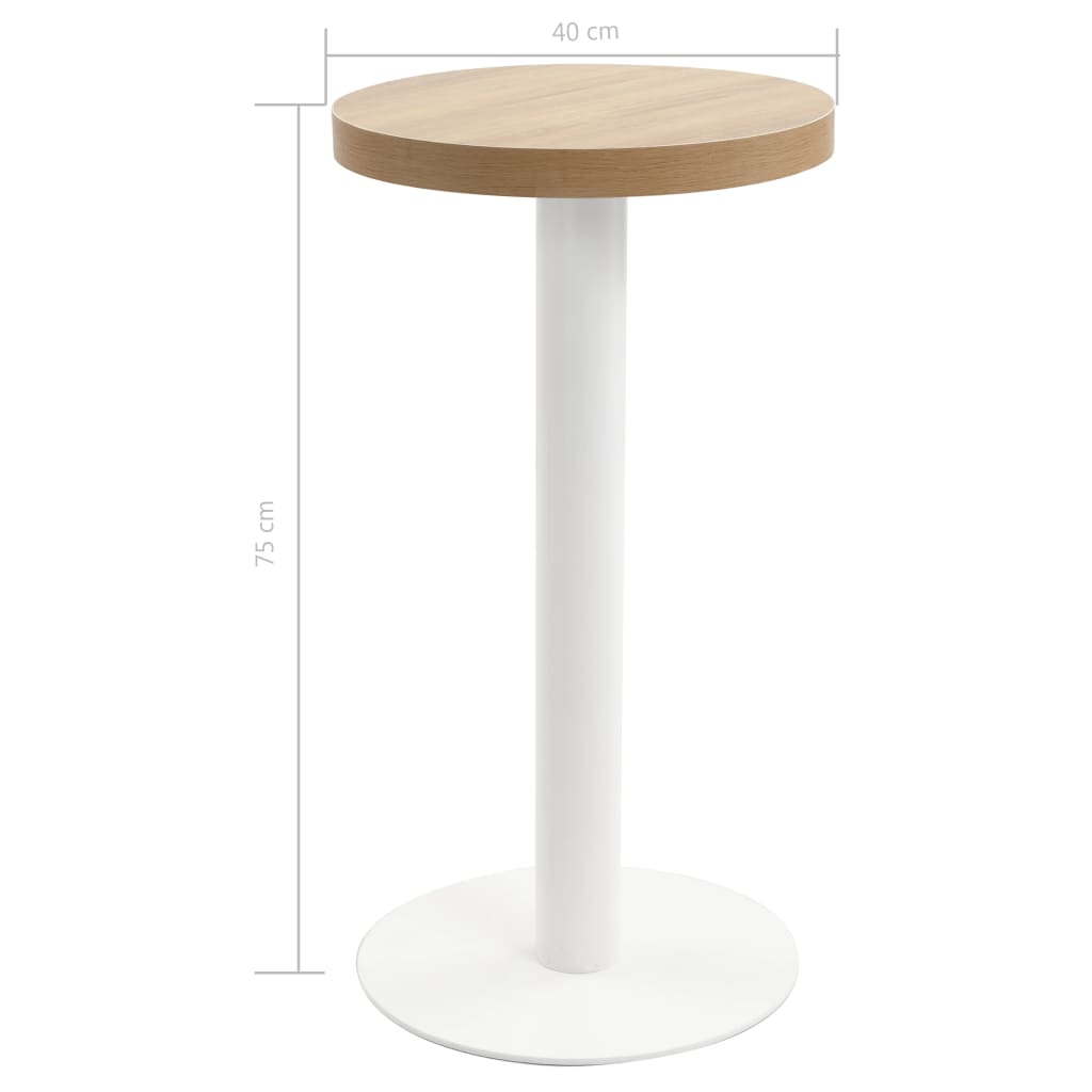 vidaXL Masă de bistro, maro deschis, 40 cm, MDF