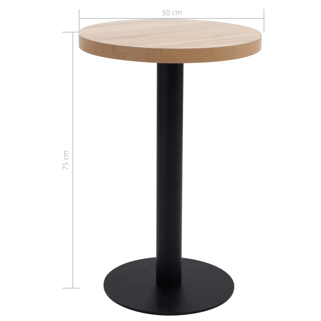 vidaXL Masă de bistro, maro deschis, 50 cm, MDF