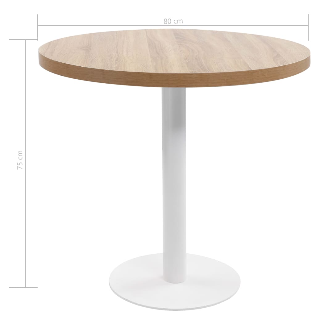 vidaXL Masă de bistro, maro deschis, 80 cm, MDF