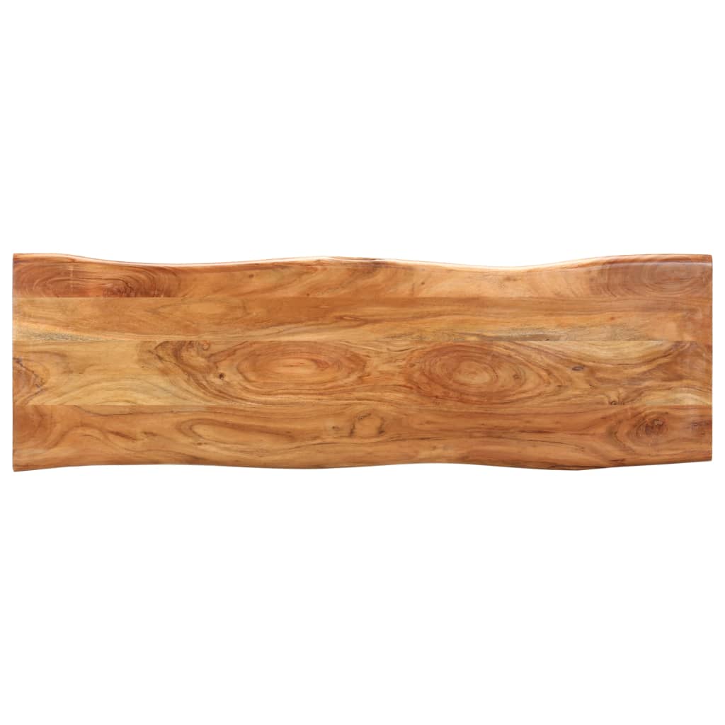 vidaXL Bancă margini naturale, 110 cm, lemn masiv de acacia și oțel vidaXL Bancă margini naturale, 110 cm, lemn masiv de acacia și oțel