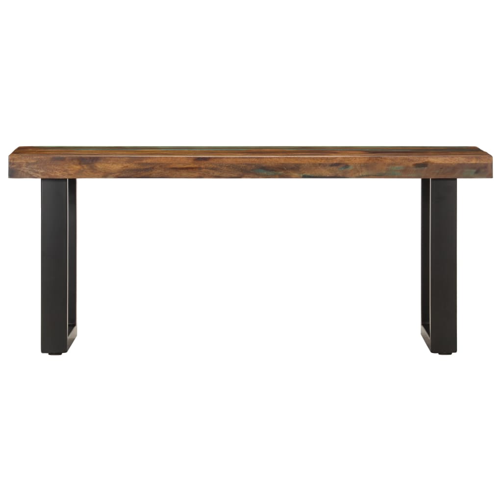vidaXL Bancă, 110 cm, lemn masiv reciclat și oțel vidaXL Bancă, 110 cm, lemn masiv reciclat și oțel