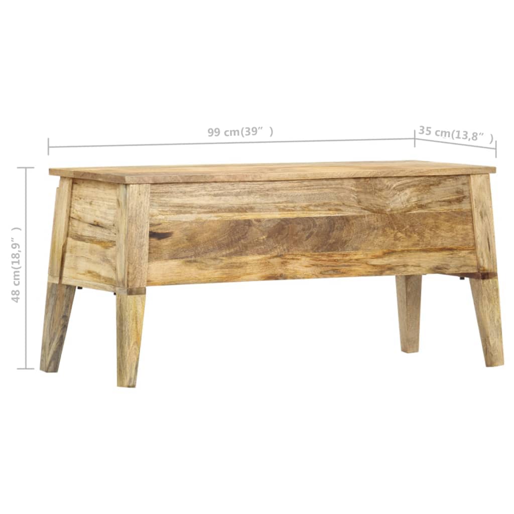 vidaXL Ladă de depozitare, 99x35x48 cm, lemn masiv de mango