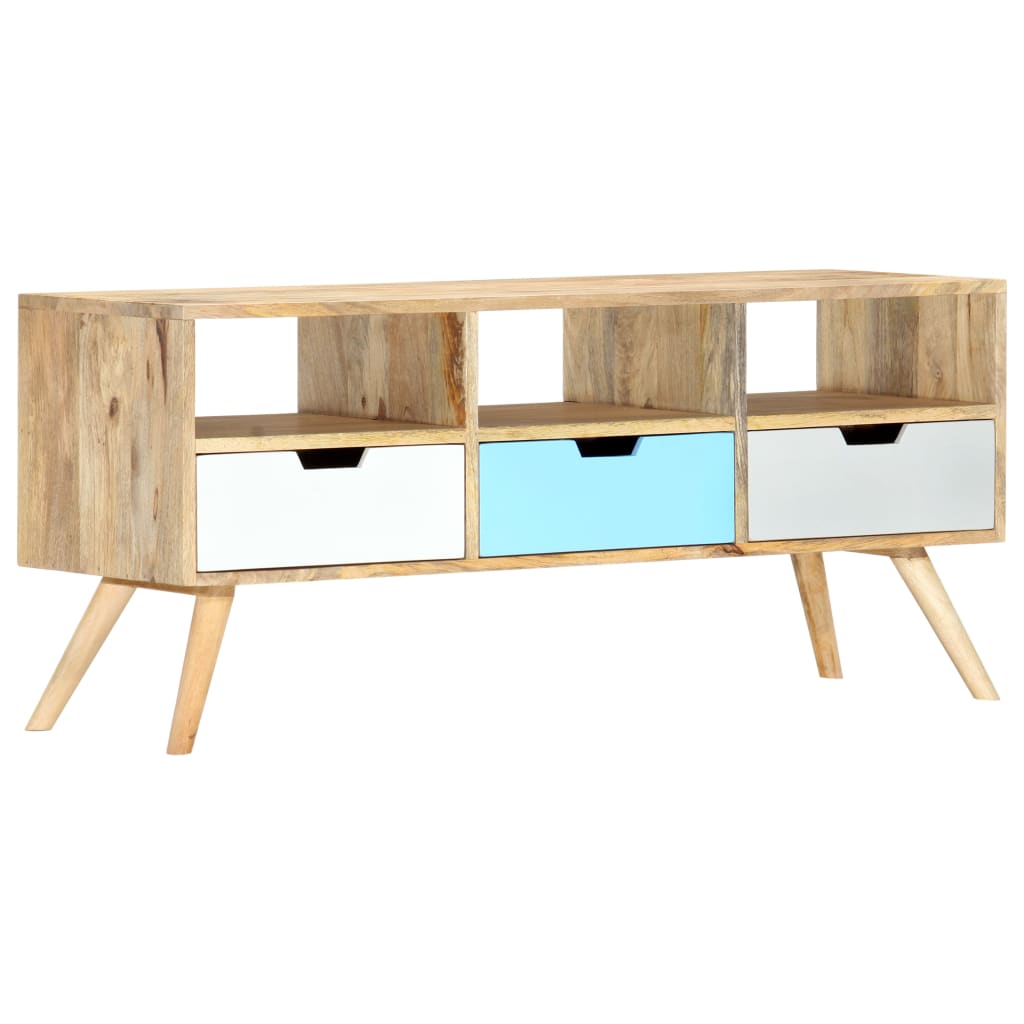 vidaXL Comodă TV, 110 x 35 x 48 cm, lemn masiv de mango