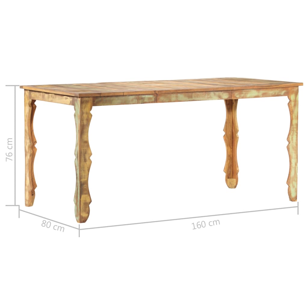 vidaXL Masă de bucătărie, 160 x 80 x 76 cm, lemn masiv reciclat vidaXL Masă de bucătărie, 160 x 80 x 76 cm, lemn masiv reciclat