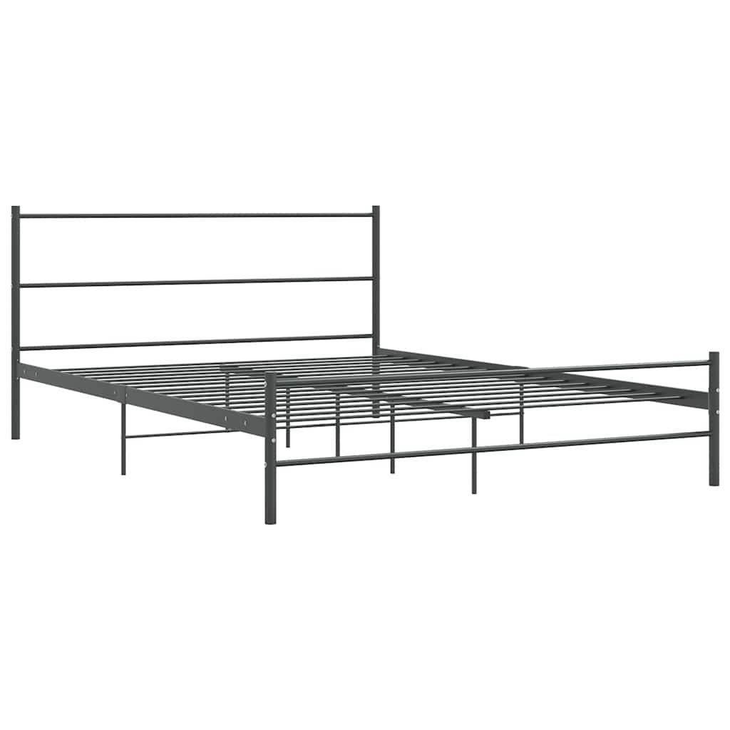 vidaXL Cadru de pat fără saltea, gri, 140 x 200 cm, metal vidaXL Cadru de pat fără saltea, gri, 140 x 200 cm, metal