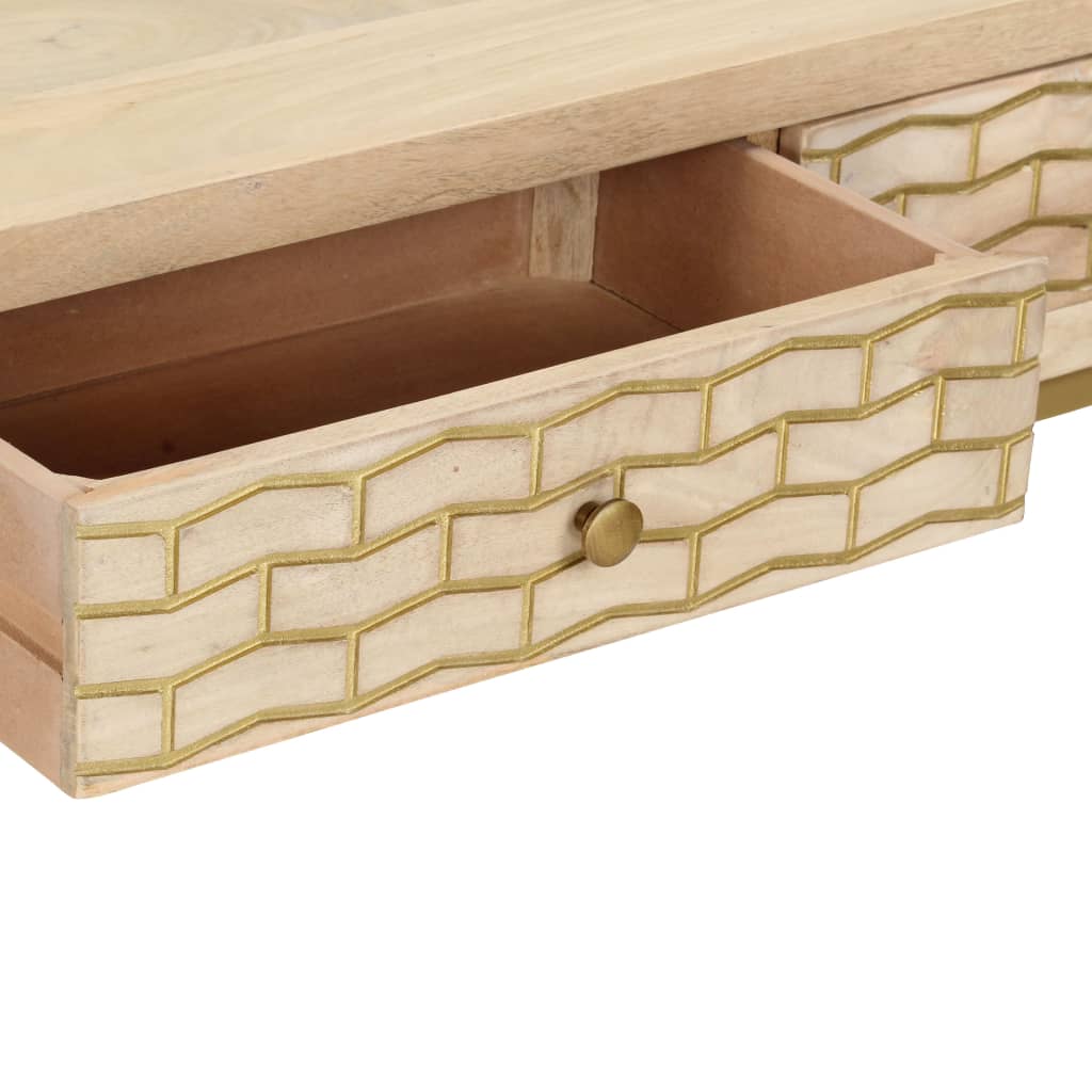 vidaXL Masă consolă, auriu, 90 x 30 x 75 cm, lemn masiv de mango vidaXL Masă consolă, auriu, 90 x 30 x 75 cm, lemn masiv de mango