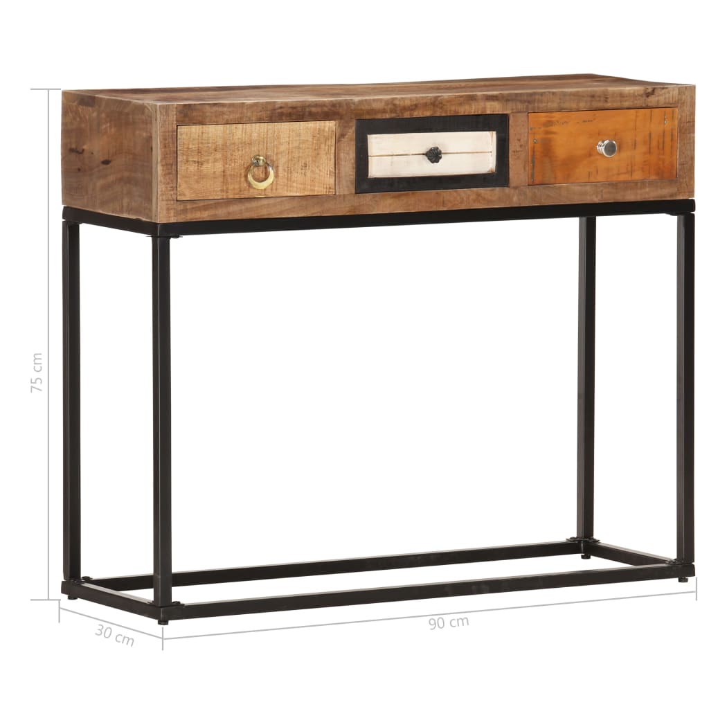 vidaXL Masă consolă, auriu, 90 x 30 x 75 cm, lemn masiv reciclat vidaXL Masă consolă, auriu, 90 x 30 x 75 cm, lemn masiv reciclat