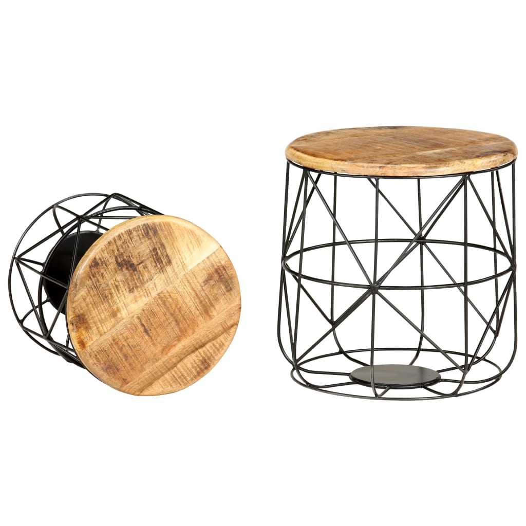 vidaXL Măsuțe de cafea, 2 buc., lemn masiv de mango