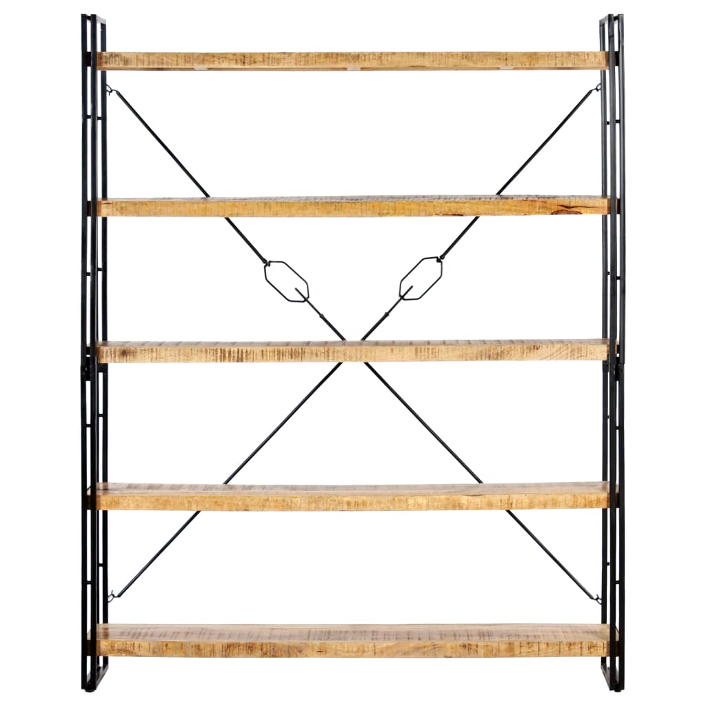 vidaXL Bibliotecă cu 5 rafturi, 140 x 30 x 180 cm, lemn masiv de mango