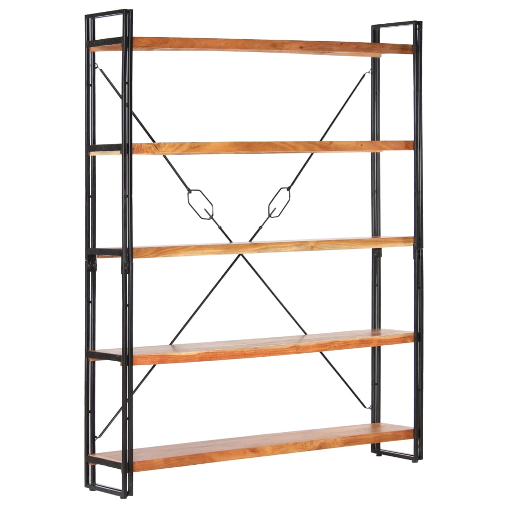 vidaXL Bibliotecă cu 5 rafturi, 140x30x180 cm, lemn masiv de acacia